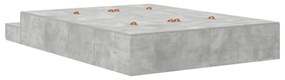 Cama de armazenamento Cinza Concreto 140x200 cm