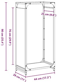 Suporte para lenha 44x28x90 cm aço laminado a frio antracite