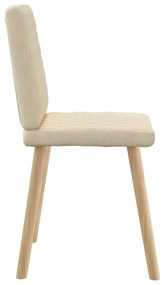 Cadeiras de jantar 4 pcs tecido cor creme