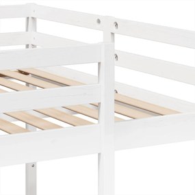 Beliche triplo 140x200/70x140 cm madeira de pinho maciça branco