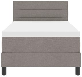 Camas Box Spring com Colchão Taupe 80x200 cm em Tecido