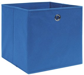 Caixas arrumação 4 pcs 28x28x28 cm tecido-não-tecido azul