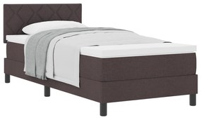 Cama Box Spring com Colchão Castanho 90x190 cm em Tecido
