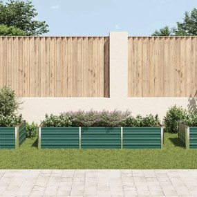 Canteiro elevado de jardim aço galvanizado 240x80x45 cm verde