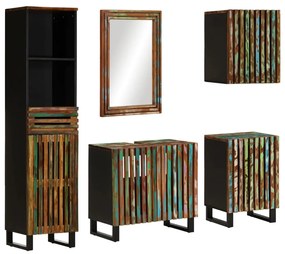 vidaXL 5 pcs conjunto de móveis p/ casa de banho acácia maciça