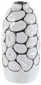 Vaso decorativo em cerâmica branca 34 cm CENABUM Beliani