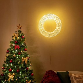 Luz pendente de Natal Coroa Prateada 60cm incl. LED IP44 - Nawa