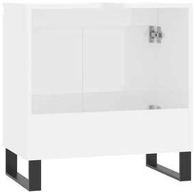 Armário casa banho 58x33x60 cm deriv. madeira branco brilhante