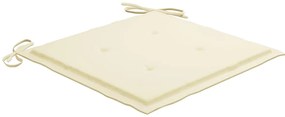 Cadeiras de jardim c/ almofadões 4 pcs madeira de teca maciça