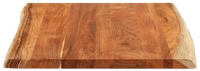 Tampo de mesa retangular borda viva 90x80x3,8 cm acácia maciça