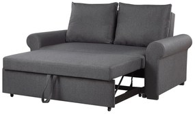 Sofá-cama de 2 lugares em tecido cinzento escuro SILDA  Beliani