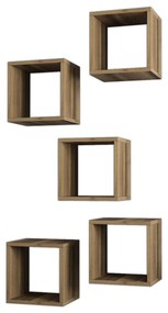 Prateleira de Parede Box – Nogueira – 30x24x30 cm (5 Peças)