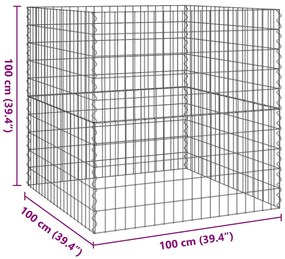 Composteira de Jardim 100x100x100 cm em Aço Galvanizado