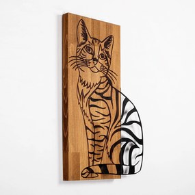 Acessório Decorativo de Parede Cat 10 – Nogal e Preto – 38 x 58 cm