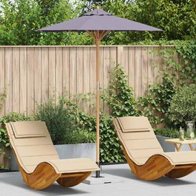 Parasol de Jardim Cinza Escuro 180x230 cm Bambu