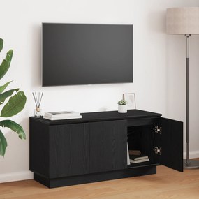 vidaXL Cabide para TV Black 100x38x49 cm Madeira Derivada