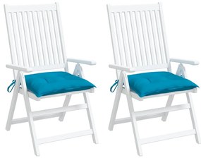 Almofadões de cadeira 2 pcs 40x40x7 cm tecido oxford azul-claro