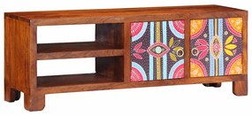 Móvel de TV multicor 110x30x40 cm madeira de acácia maciça