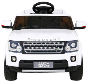 Carro elétrico para Crianças 12V Land Rover Discovery Rodas Eva, Assento de couro Branco