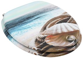 Assento de sanita com tampa MDF design conchas