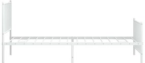 Estrutura de cama com cabeceira e pés 100x200 cm metal branco