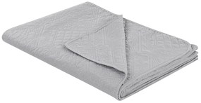 Colcha com relevo e duas almofadas cinzentas  220 x 240 ALAMUT Beliani