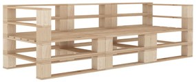 vidaXL Sofá de paletes para jardim 3 lugares madeira