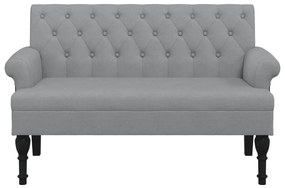 Banco com encosto 120x62x75,5 cm tecido cinza-claro