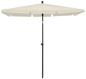 Guarda-sol de jardim com mastro 210x140 cm cor areia