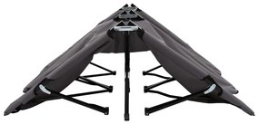 Espreguiçadeira/cama dobrável para 2 pessoas aço cinzento