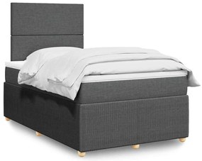 Cama com molas/colchão 120x200 cm tecido cinzento-escuro