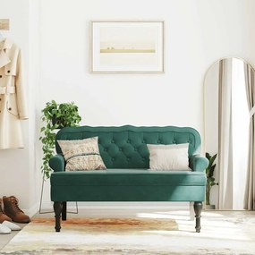 Banco com encosto 119,5x64,5x75 cm veludo verde-escuro