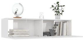 Móvel de TV 120x30x30 cm derivados de madeira branco brilhante