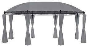 vidaXL Gazebo com cortinas 520x349x255 cm antracite
