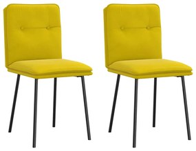 Cadeiras de jantar 2 pcs veludo amarelo