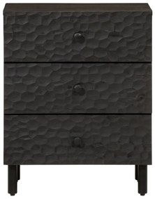 Mesa de cabeceira 50x33x60 cm madeira de mangueira maciça preto
