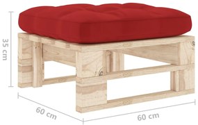Otomana de paletes para jardim pinho impregnado