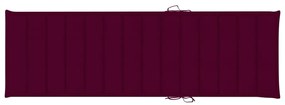 Espreguiçadeira com almofadão vermelho tinto pinho impregnado
