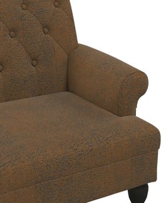 Banco com encosto 120x62x75,5 cm camurça artificial castanho