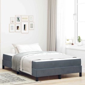 vidaXL Cama Box com colchĂŁo Cinza Escuro 120 x 220 cm tecido