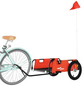 Reboque de bicicleta tecido oxford/ferro laranja