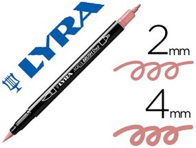 Marcador Lyra Aqua Brush Aguarelavel Dupla Ponta Fina e Pincel Rosa Carmin