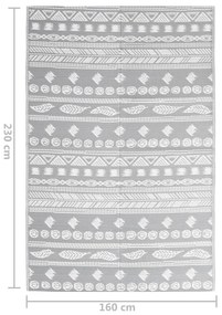 Tapete de exterior 160x230 cm ARAKIL PP cinzento