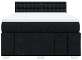 Cama com molas/colchão 140x200 cm tecido preto