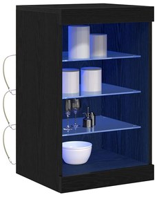 Buffet vidaXL com Luzes LED Carvalho Preto 41x37x67 cm