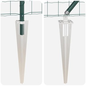 Cerca Euro com 13 postes de espeto 0,4 x 50 m em aço galvanizado verde