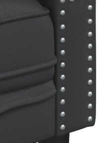 Sofá chesterfield 2 lugares couro artificial preto