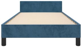 Estrutura de cama sem colchão 80x200 cm veludo azul-escuro