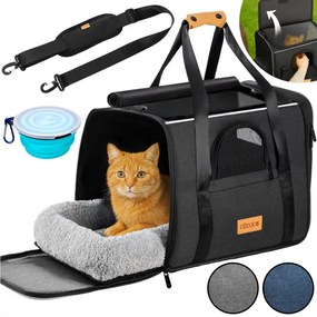 Caixa de transporte para gatos 44 x 34 x 31cm até 20kg antracite