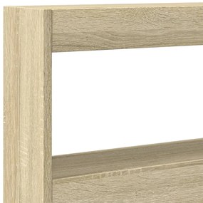 Armário de cabeceira c/ luzes LED 160x17x102 cm carvalho sonoma